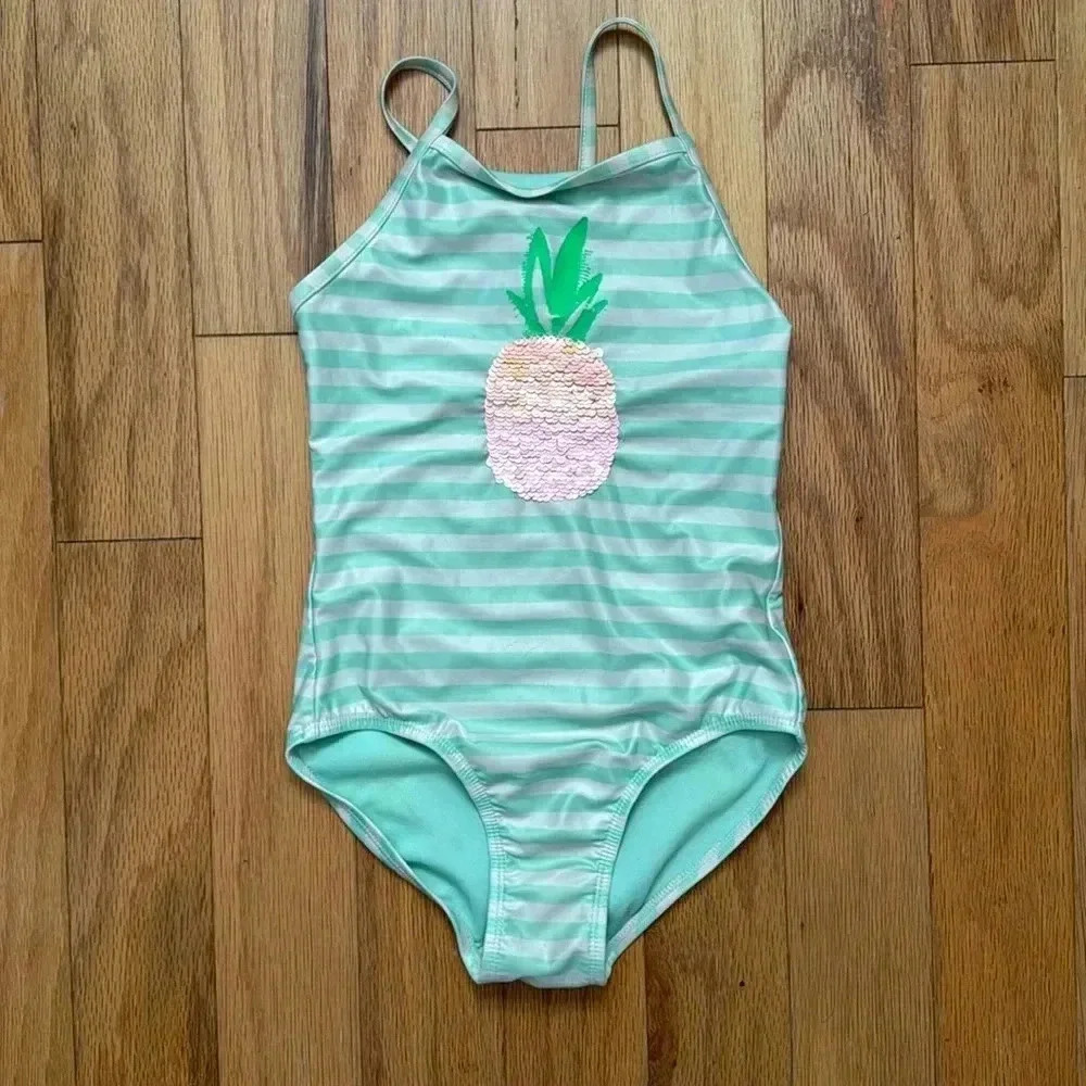 GAP KIDS | Pineapple Stripe SWIMSUIT | size girls S
